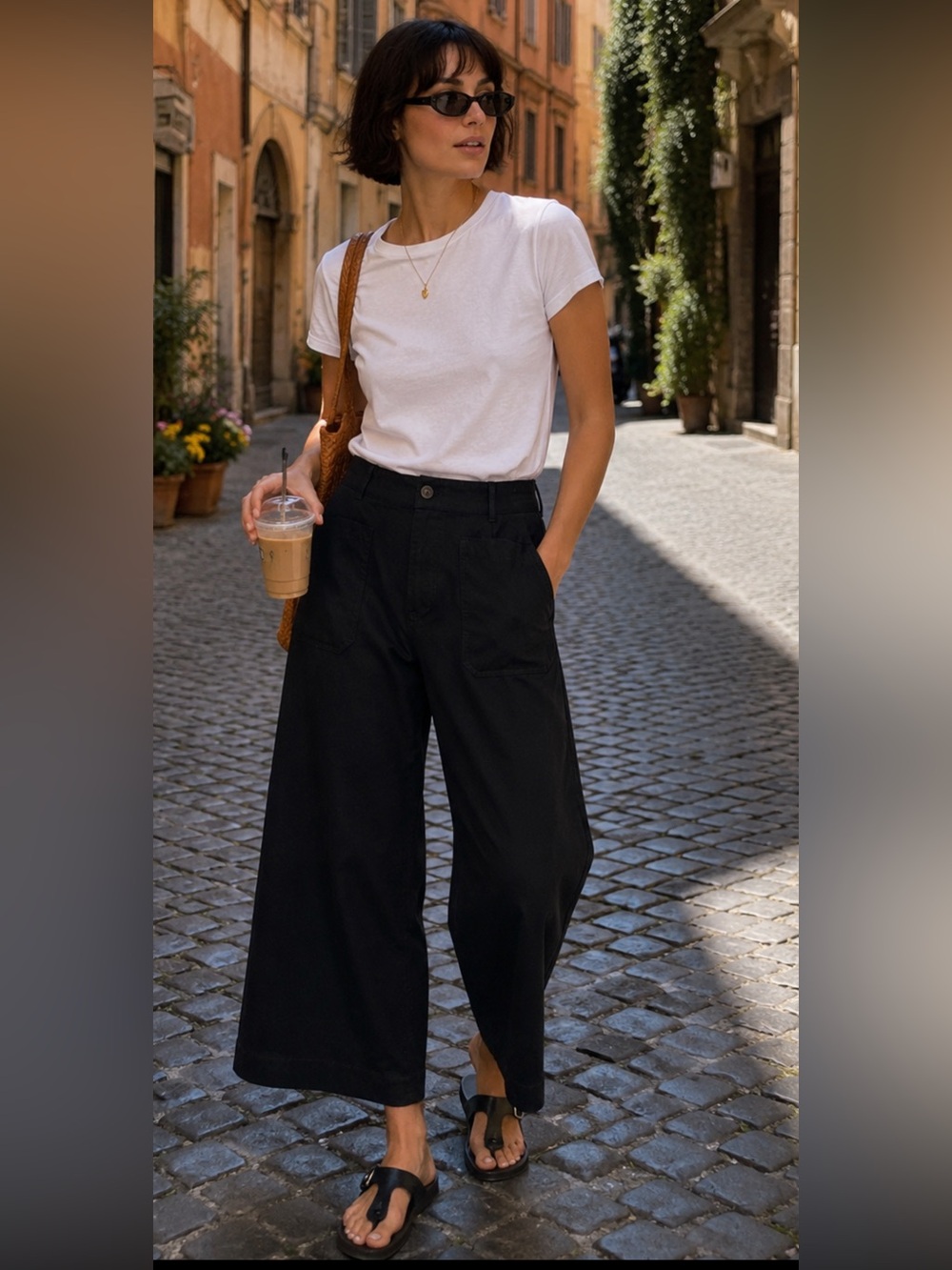 Maeve anthropology Black Wide-Leg Crop Utility Pants